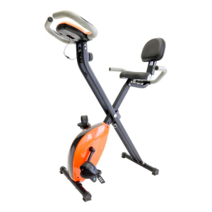 Bicicleta Ergométrica Vertical Dobrável Bike em X Cor Preto/Laranja - WCT Fitness