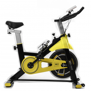 Bicicleta Spinning Roda de Inércia de 8kg Preto Amarelo WCT Fitness