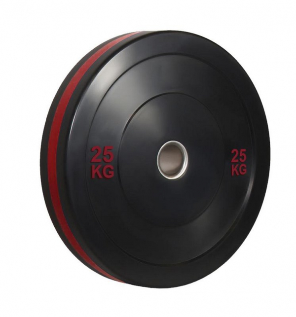 Anilha olímpica de ferro fundido Bumper Plate com anel vermelho 25kg 10100525