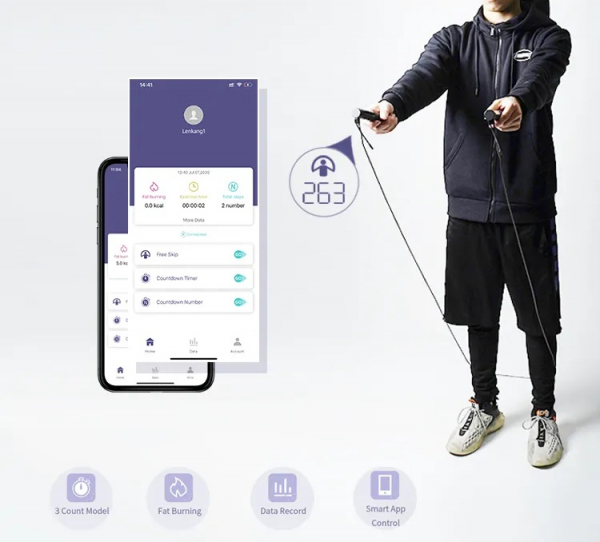 Corda de Pular Digital com App e Bluetooth WCT Fitness W651 - Imagem 4