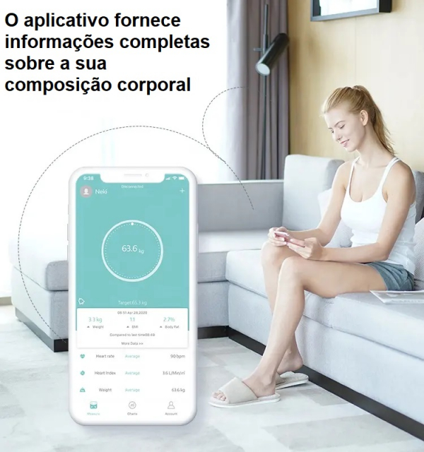 Balança Corporal Bioimpedancia Digital App Bluetooth W610 - Imagem 3