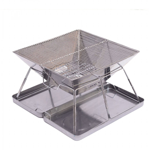 Churrasqueira Inox Camping Pesca Maleta 40x40x30cm Wct Cor Cinza