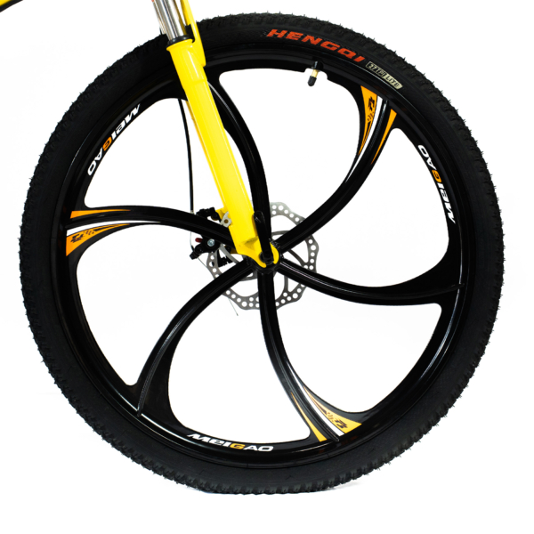 Bicicleta Aro 26 Amarela Freio Disco Bike Dobrável EasyFold 21 Marchas Roda Magnésio WCT Fitness - Imagem 2