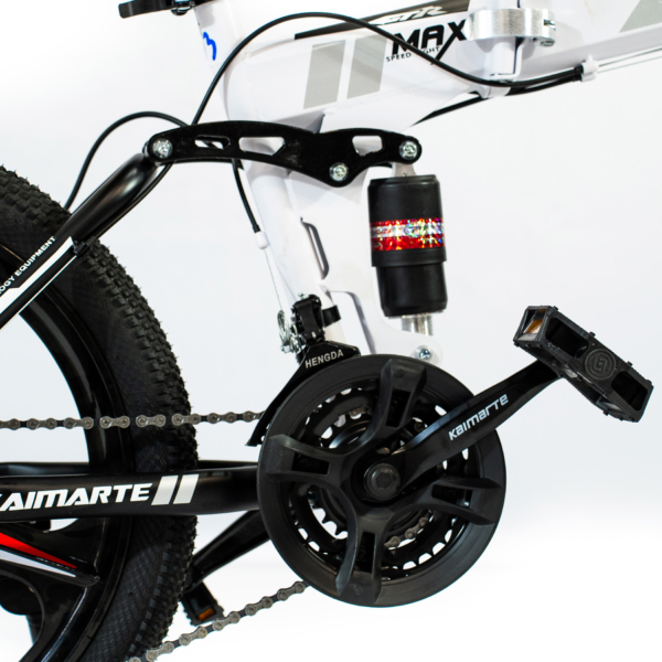 Bicicleta Aro 20 CityFold Bike 21 Vel Marchas Freio a Disco Quadro Aço Carbono Cor Branco Preto - WCT FITNESS - Imagem 5