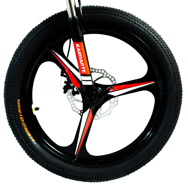 Bicicleta Aro 20 CityFold Bike 21 Vel Marchas Freio a Disco Cor Preto Vermelho - WCT FITNESS - Imagem 3