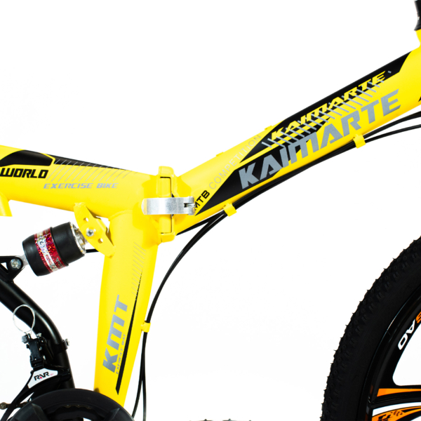 Bicicleta Aro 26 Amarela Freio Disco Bike Dobrável EasyFold 21 Marchas Roda Magnésio WCT Fitness - Imagem 5