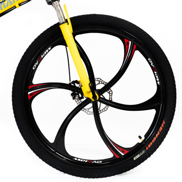 Bicicleta Aro 26 Freio Disco Bike Dobrável Amarela EasyFold 21 Marchas Roda Magnésio WCT Fitness - Imagem 3