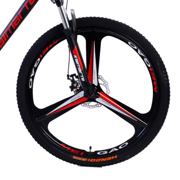 Bicicleta Aro 26 Terra Viva 21 Marchas Aço Carbono Bike Roda Liga Magnésio Preta Vermelha WCT Fitness - Imagem 2