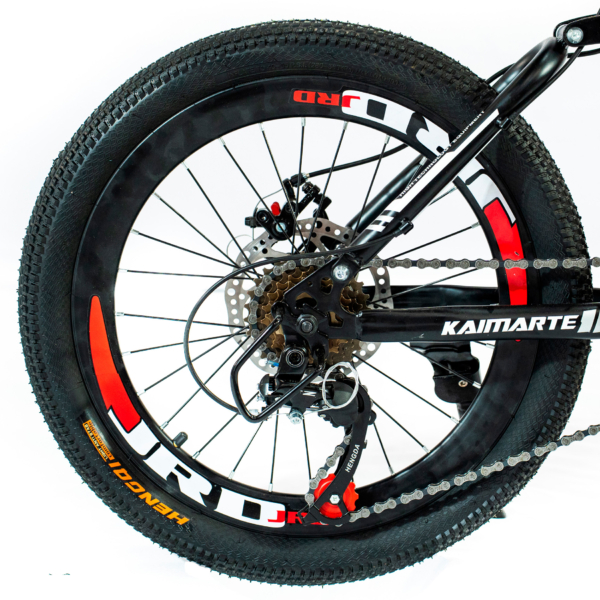 Bicicleta Aro 20 Bike 21 Vel Marchas CityFold Freio a Disco Quadro Aço Carbono Cor Vermelho Preto - WCT FITNESS - Imagem 4