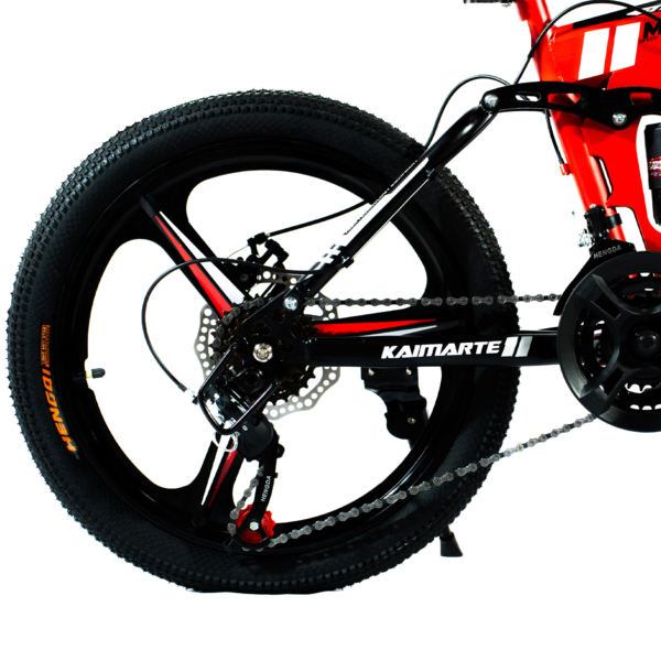 Bicicleta Aro 20 CityFold Bike 21 Vel Marchas Freio a Disco Cor Vermelho - WCT FITNESS - Imagem 5