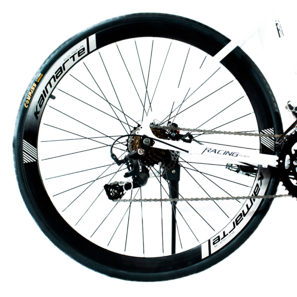Bicicleta Speed Aro 700 Bike 16 Vel Marchas AeroEdge Freio a Disco Quadro Alumínio Resistente Leve Cor Branco - WCT FITNESS - Imagem 3