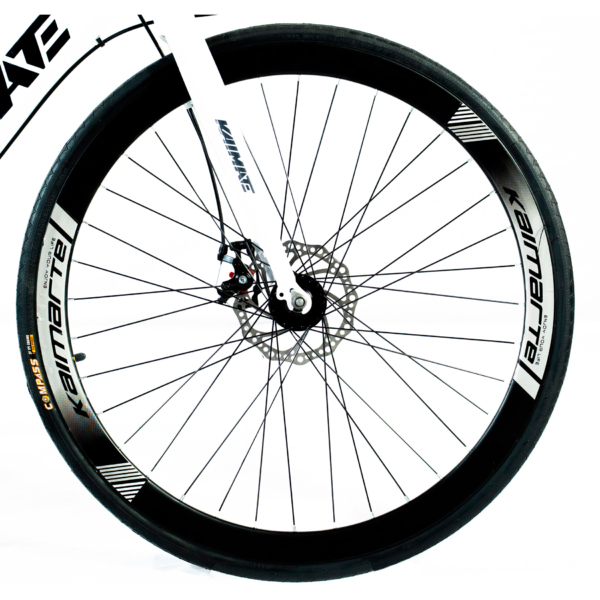 Bicicleta Speed Aro 700 Bike 16 Vel Marchas AeroEdge Freio a Disco Quadro Alumínio Resistente Leve Cor Branco - WCT FITNESS - Imagem 6