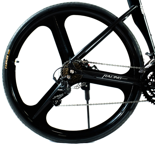 Bicicleta Speed Aro 700 Bike 16V AeroEdge Roda Liga de Alumínio Magnésio Freio a Disco Quadro Alumínio Resistente Leve Cor Preto - WCT FITNESS - Imagem 4