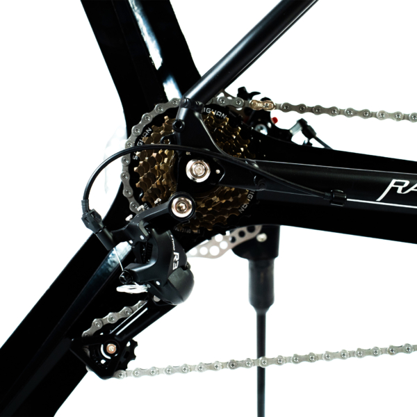 Bicicleta Speed Aro 700 Bike 16V AeroEdge Roda Liga de Alumínio Magnésio Freio a Disco Quadro Alumínio Resistente Leve Cor Preto - WCT FITNESS - Imagem 7