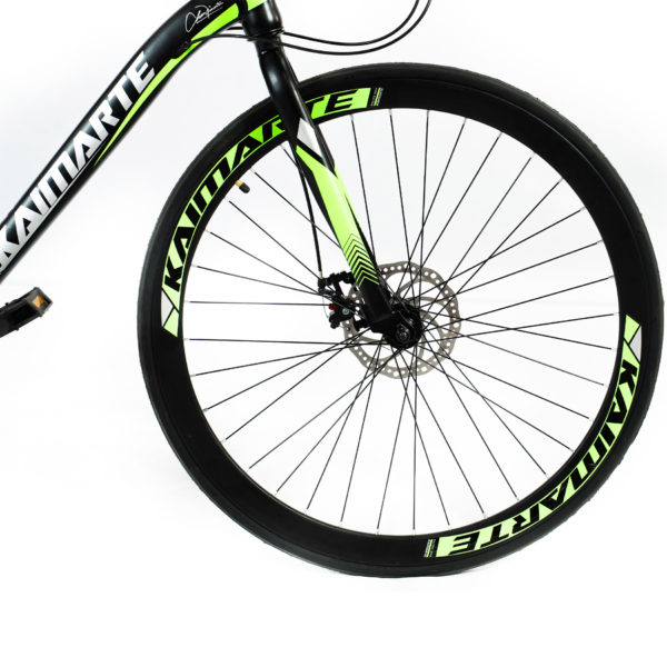 Bicicleta Speed Sprint Aro 700 Bike 21 Vel Marchas Freio a Disco Quadro Aço Carbono Leve Resistente Cor Preto/Verde - WCT FITNESS - Imagem 4