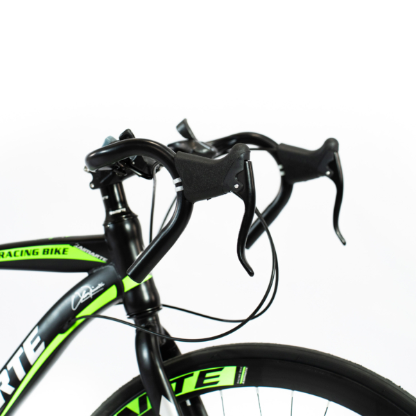 Bicicleta Speed Sprint Aro 700 Bike 21 Vel Marchas Freio a Disco Quadro Aço Carbono Leve Resistente Cor Preto/Verde - WCT FITNESS - Imagem 5