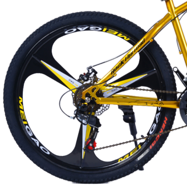 Bicicleta Aro 26 Aço Carbono Bike 21V Roda Magnésio Leopard Dourada WCT Fitness - Imagem 3