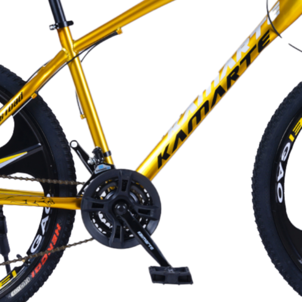 Bicicleta Aro 26 Aço Carbono Bike 21V Roda Magnésio Leopard Dourada WCT Fitness - Imagem 6
