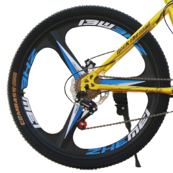 Bicicleta Aro 26 Freio a Disco Bike Roda Magnésio 21V Amarela WCT Fitness - Imagem 3