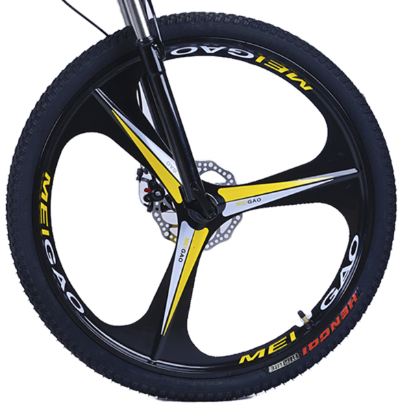 Bicicleta Aro 26 Bike Dobrável Aço Carbono Freio a Disco 21V  CityFlow Amarelo WCT FITNESS - Imagem 2