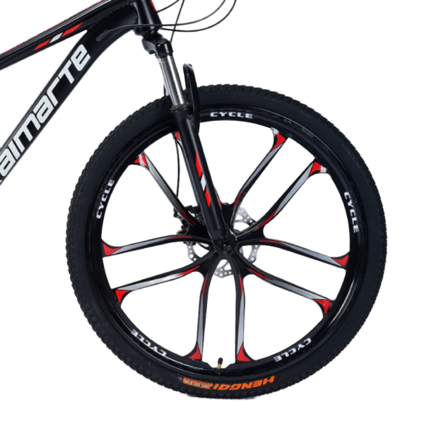 Bicicleta Aro 26 Bike 21 Vel Marchas Freio a Disco Quadro Aço Carbono Cor Preto Vermelho WCT FITNESS - Imagem 2