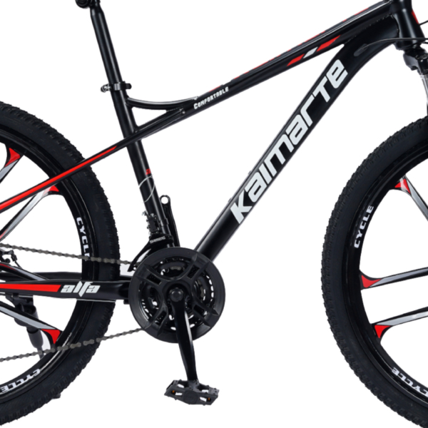 Bicicleta Aro 26 Bike 21 Vel Marchas Freio a Disco Quadro Aço Carbono Cor Preto Vermelho WCT FITNESS - Imagem 4