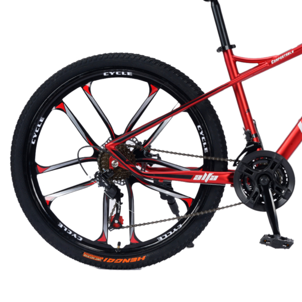 Bicicleta Aro 26 Alumínio Bike 21 Vel Marchas Freio a Disco Quadro Aço Carbono Cor Vermelho WCT FITNESS - Imagem 3
