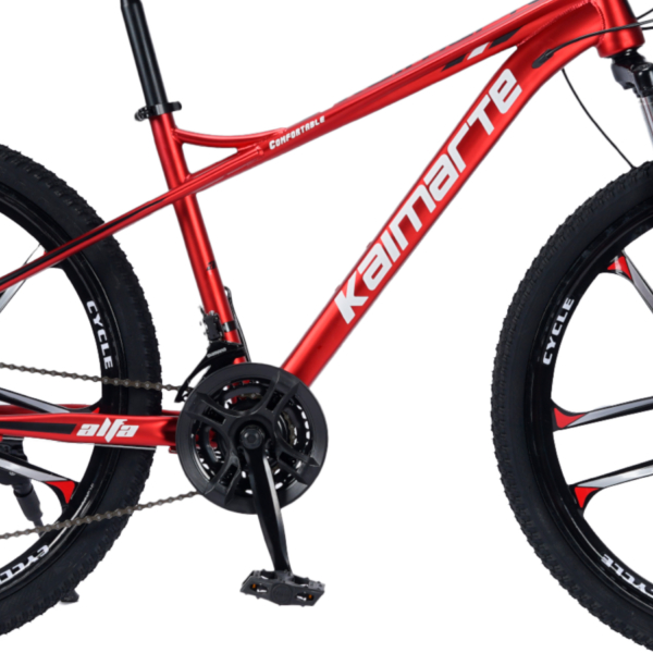 Bicicleta Aro 26 Alumínio Bike 21 Vel Marchas Freio a Disco Quadro Aço Carbono Cor Vermelho WCT FITNESS - Imagem 4