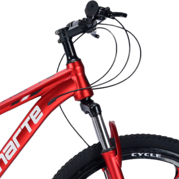 Bicicleta Aro 26 Alumínio Bike 21 Vel Marchas Freio a Disco Quadro Aço Carbono Cor Vermelho WCT FITNESS - Imagem 6