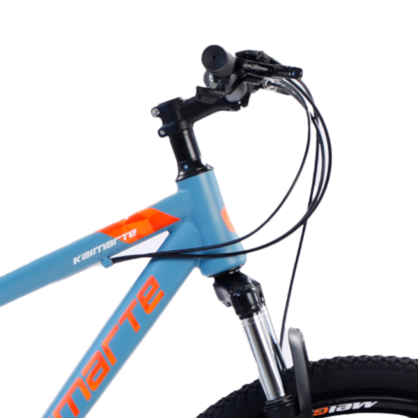 Bicicleta Aro 26 Bike Roda Magnésio Terra Viva 21 Marchas Aço Carbono Azul Laranja WCT Fitness - Imagem 5