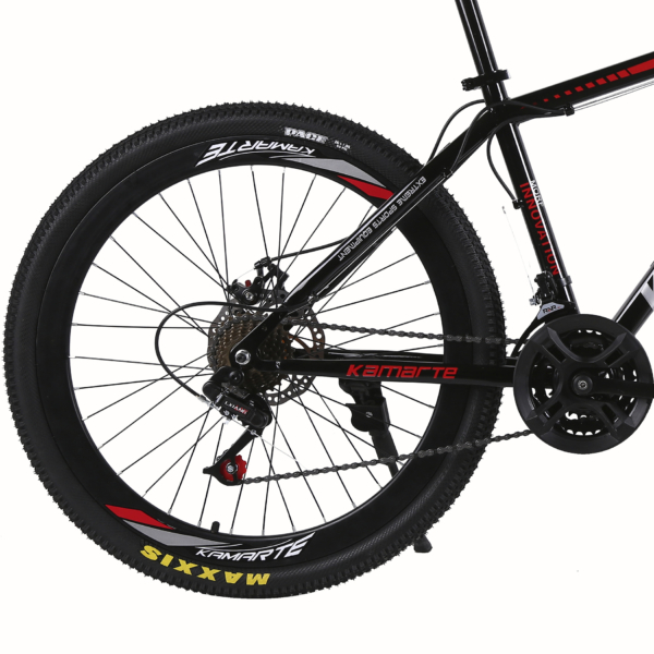Bicicleta Aro 26 Bike 21V Aço Carbono Freio a Disco Summit Preto Vermelho WCT FITNESS - Imagem 6