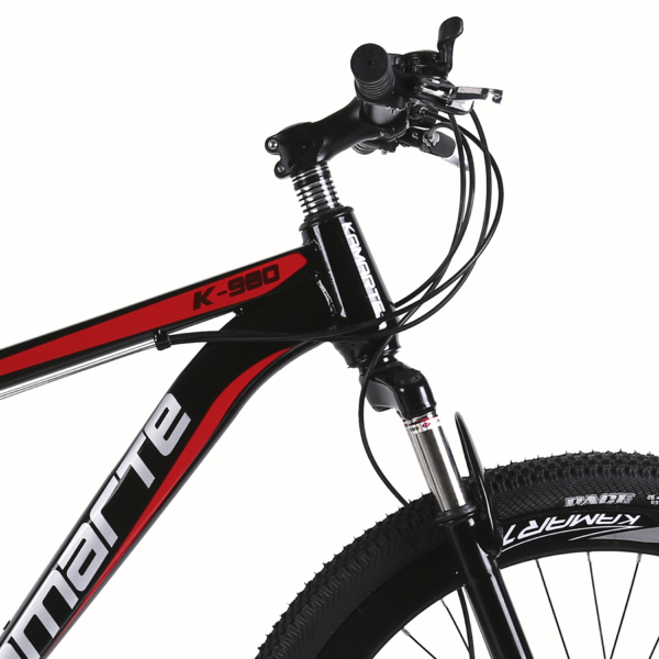 Bicicleta Aro 26 Bike 21V Aço Carbono Freio a Disco Summit Preto Vermelho WCT FITNESS - Imagem 3