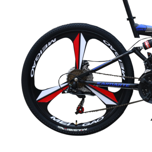 Bicicleta Aro 26 Freio Disco Bike Dobrável EasyFold 21 Marchas Roda Magnésio Preto Azul Vermelho WCT Fitness - Imagem 3