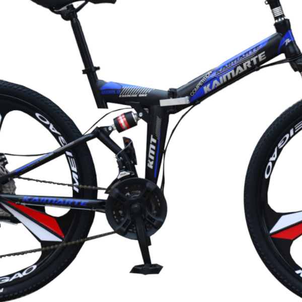 Bicicleta Aro 26 Freio Disco Bike Dobrável EasyFold 21 Marchas Roda Magnésio Preto Azul Vermelho WCT Fitness - Imagem 4